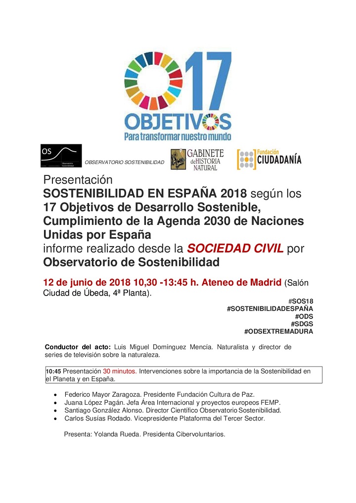 Sostenibilidad en España, según los 17 Objetivos de Desarrollo Sostenible.