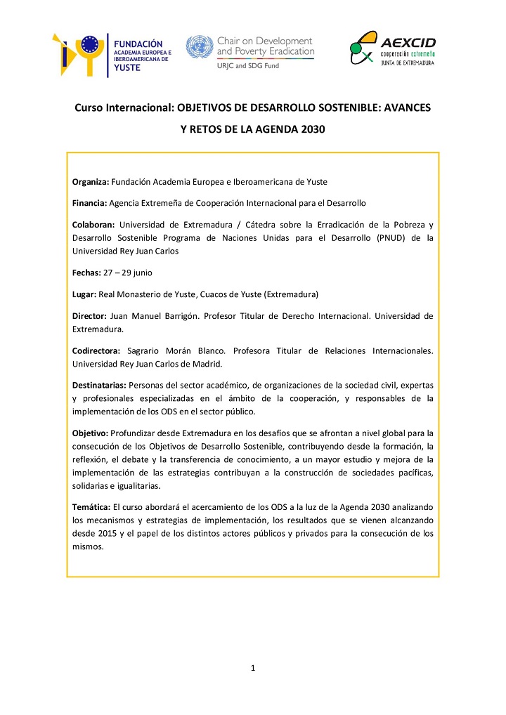 Curso de verano en Campus Yuste, del 27 al 29 de junio en el Real Monasterio de Yuste.