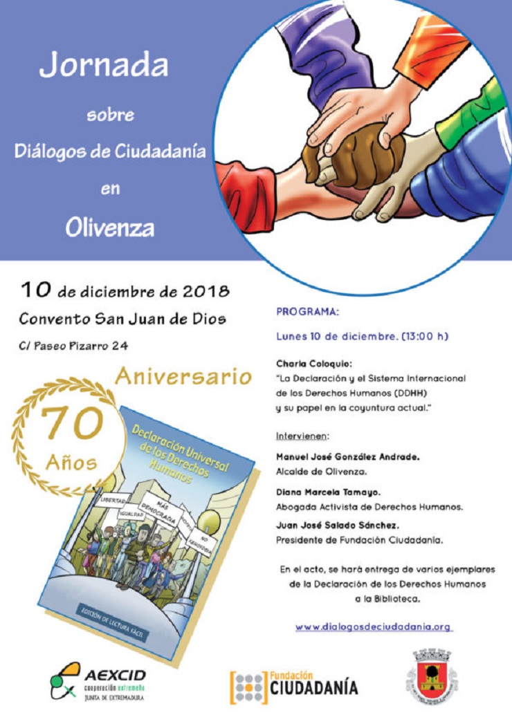 Conmemoramos el 70º Aniversario de la Declaración de los Derechos Humanos en Olivenza.